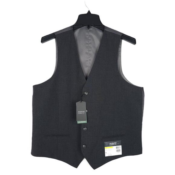 Alfani Men's Classic-Fit Stretch Suit Vest Charcoal Solid Large NWT - Picture 1 of 3